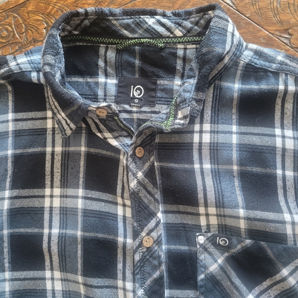 10tree Men's Plaid Button Down Shirt Size Large Gorpcore - Picture 1 of 7
